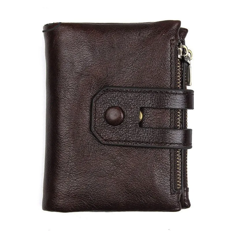 

Brand Design Men Short Wallet Genuine Cow Leather Male Coin Purse Hasp Zipper Wallet For Man Document Holder Credit Card Holder