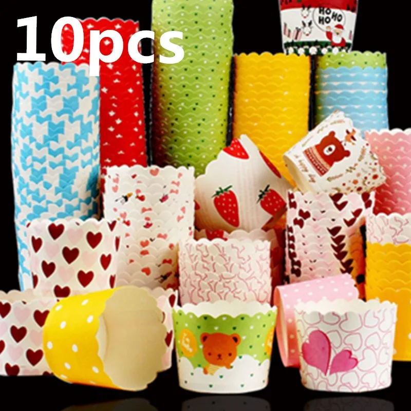

Lot color 10 pcs cupcake liner baking cup cupcake paper muffin cases Cake box Cup tray cake mold decorating tools cupcake paper