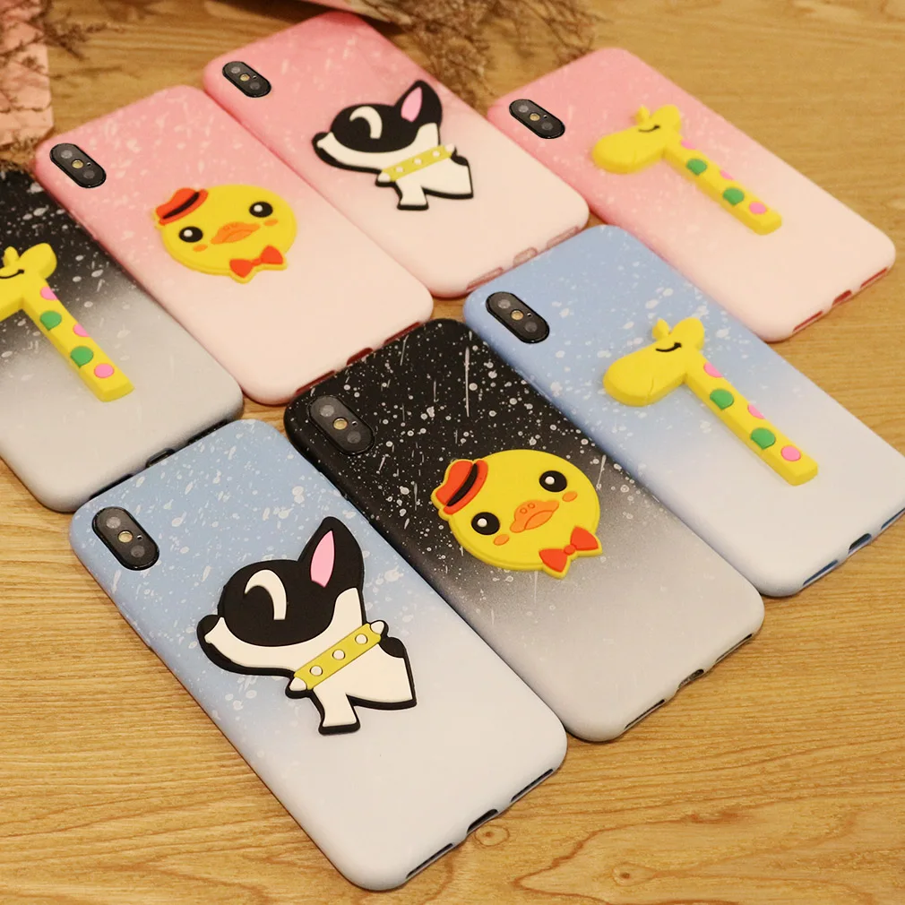 Silicone Case For Iphone 7 8 X XR MAX Plus 6 6S Coque Girls Ultra Thin Brand TPU White Cartoon Luxury Shockproof |