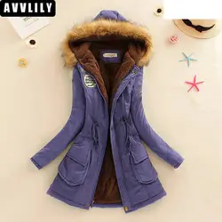 Winter Coat Women 2019 New Parka Casual Outwear Military Hooded Thickening Cotton Coat Winter Jacket Fur Coats Women Clothes D21