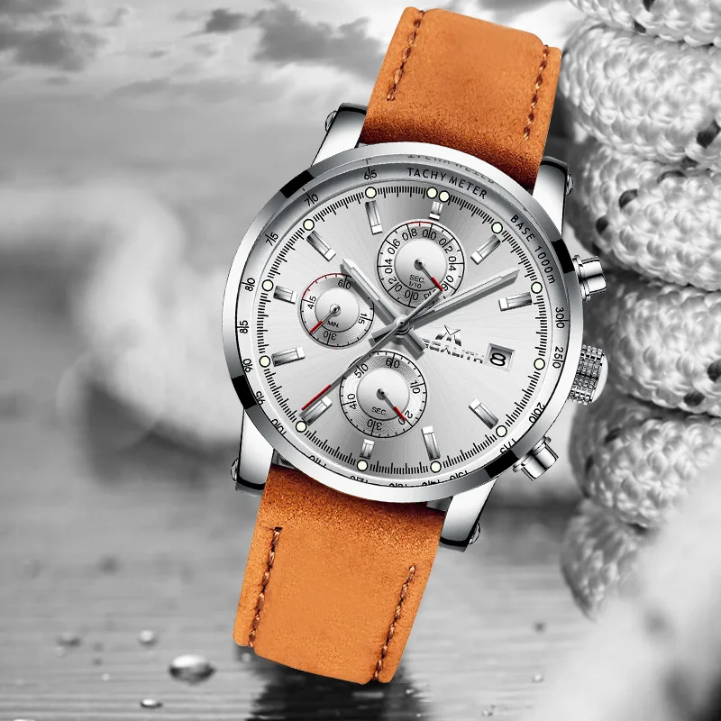 

MEGALITH 2019 New Watch Mens Casual Chronograph Date Analog Sports Quartz Watch Waterproof Wristswatch Relogio Masculino
