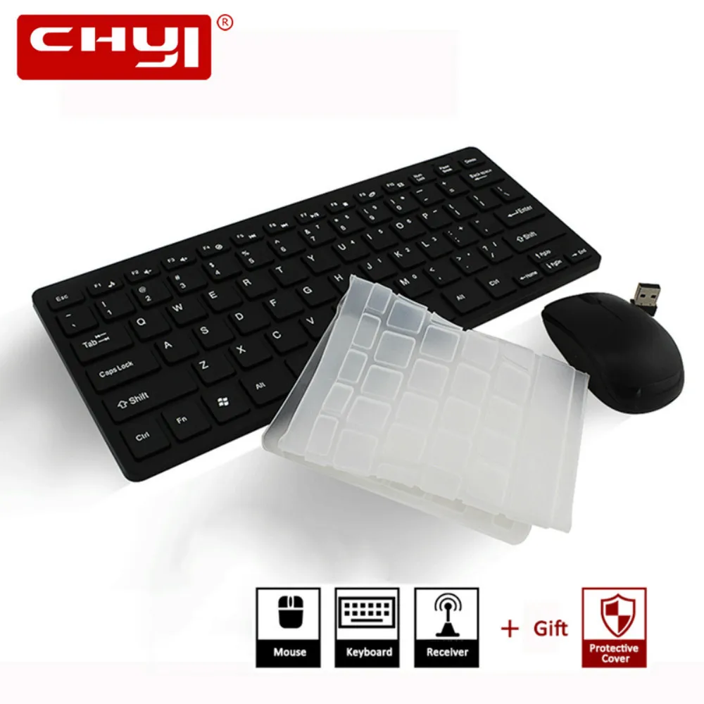 

CHYI High Quality Wireless Keyboard + Mouse Keyboard Mouse Set + Protective Cover Combo Kit For Computer Laptop PC Desktop