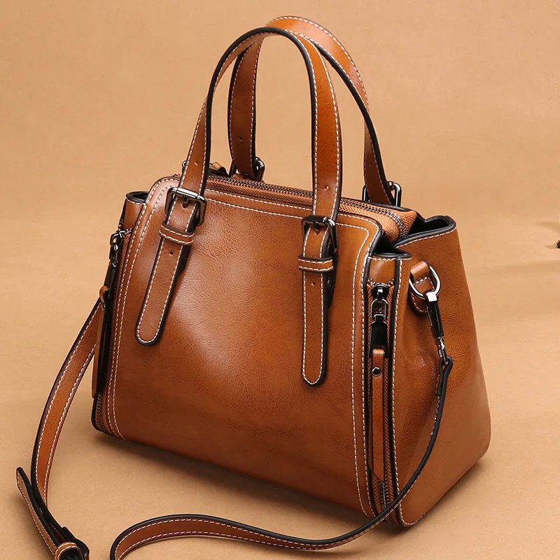 

Genuine Leather Women Messenger Bags Luxury Female Shoulder Crossbody Bags Fashion Ladies Handbags Tote Bags For Sac A Main 6322