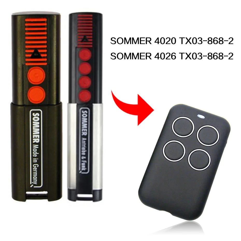 SOMMER 4020 4026 TX03 868 2 remote control universal gate remote control SOMMER garage door