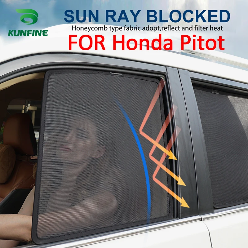 

4PCS/Set Magnetic Car Side Window SunShades Mesh Shade Blind For Honda Pitot Car Curtian Window Black