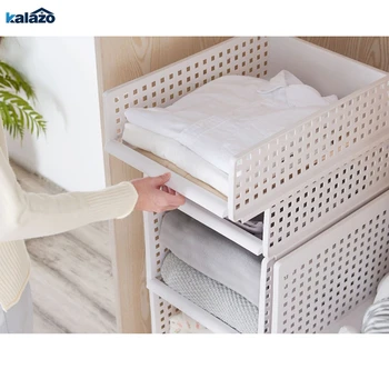 

Detachable Wardrobe Storage Basket Clothes Finishing Case Multi-layer Stackable Compartment Storage Shelf Home Organizer