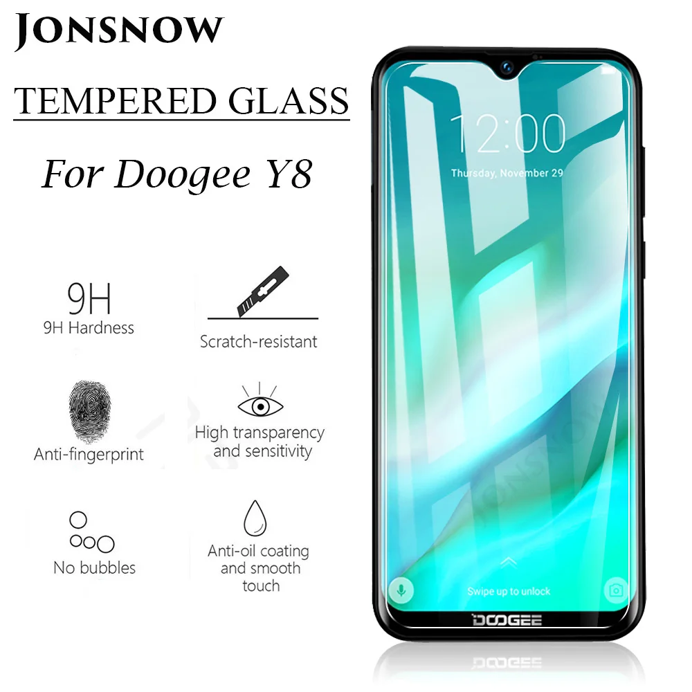 JONSNOW Для Doogee Y8 закаленное стекло 2.5D 9H защитная пленка Взрывозащищенная для ЖК