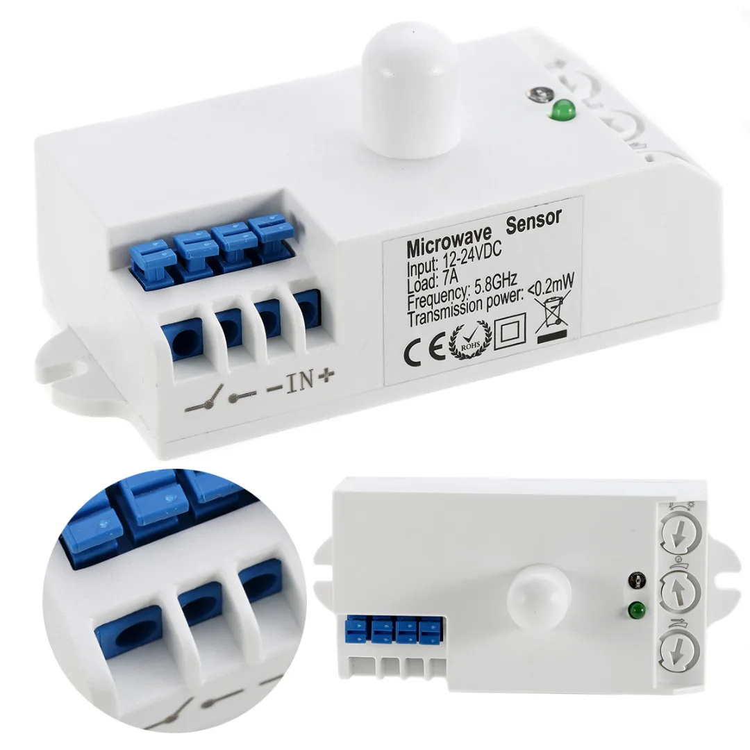 DC 12 V 24 5 8 GHz микроволновый радар датчик движения тела индукционный переключатель