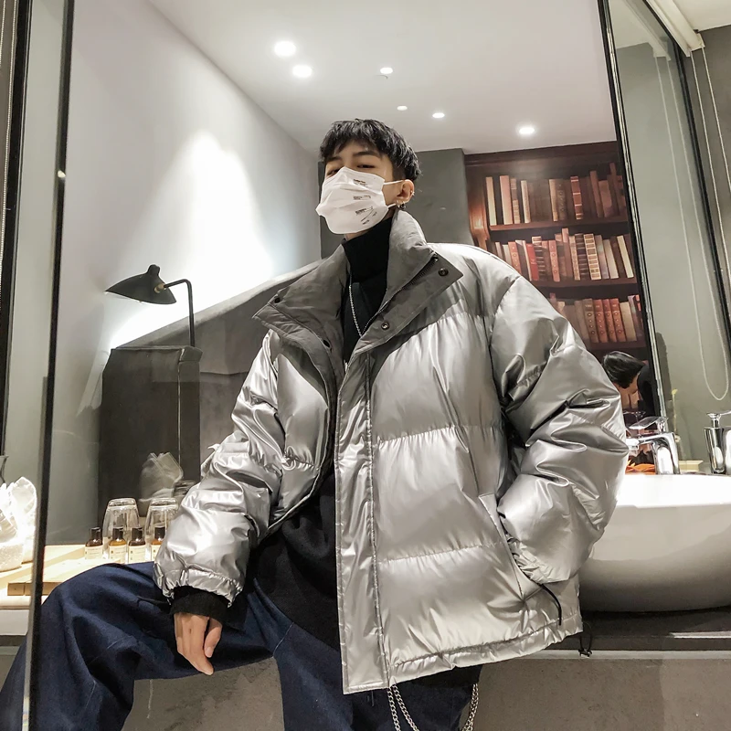 

2018 Autumn New Short Down Jacket Loose Youth Stand Collar Winter Thick Warm Casual Men's Fashion Trend Party