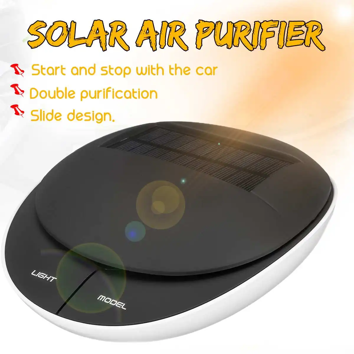 

KROAK Solar Energy Home Car Air Purifier Car Solar Negative Ionizer Air Cleaner Anion Freshner Quiet Formaldehyde PM2.5 Removal