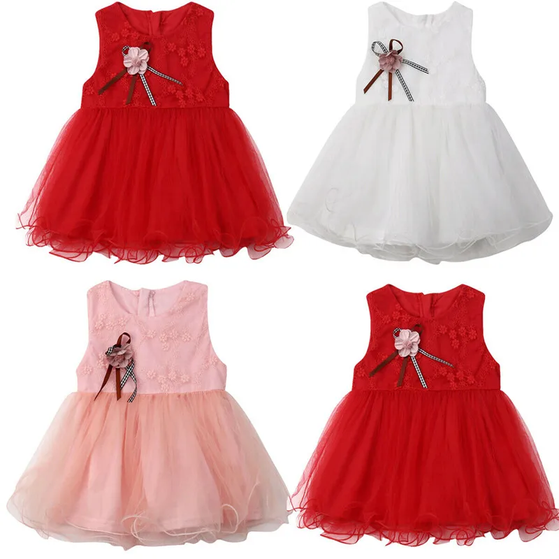 

0-3Y Summer Newborn Baby Girls Princess Dress Sleeveless Flowers Tulle Tutu Tank Sundress Girl Birthday Wedding Party Prom Dress