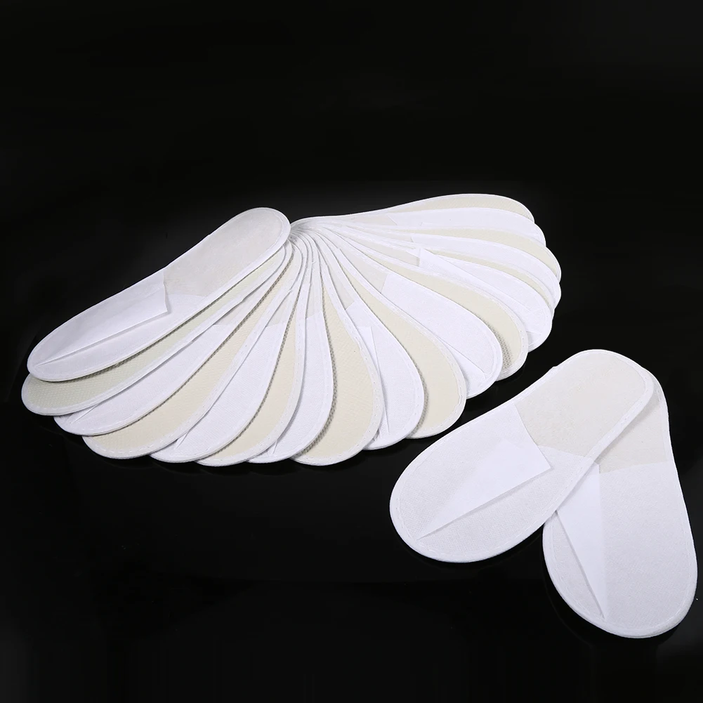 

New 10 Pairs/Lot White Towelling Hotel Disposable Guest Slippers Travel Hotel Slippers Comfortable SPA Slipper Shoes
