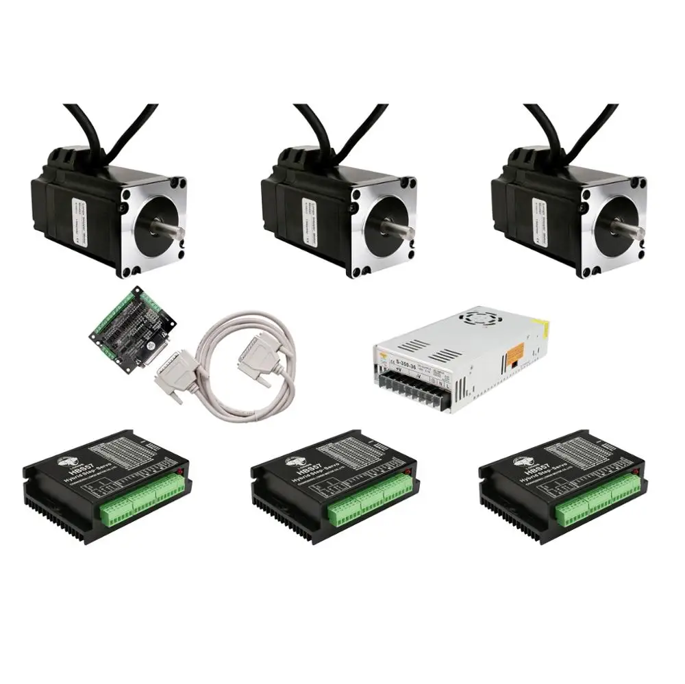 

3AXIS NEMA23 Closed-Loop Stepper motor 2.8N.M 425 oz.in 4A 133mm Encoder 1000line 23SSM2440 &Servo Driver HBS57 Power supply