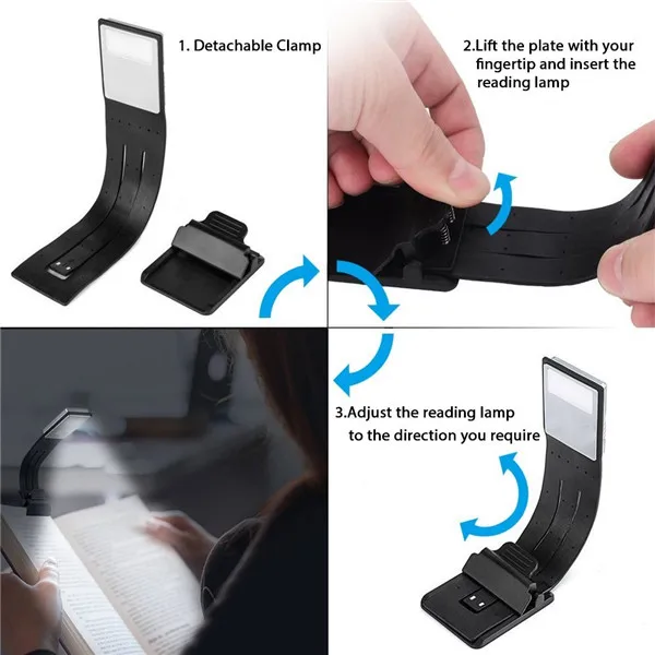 CLAITE USB перезаряжаемая Светодиодная лампа для чтения многофункциональная Гибкая