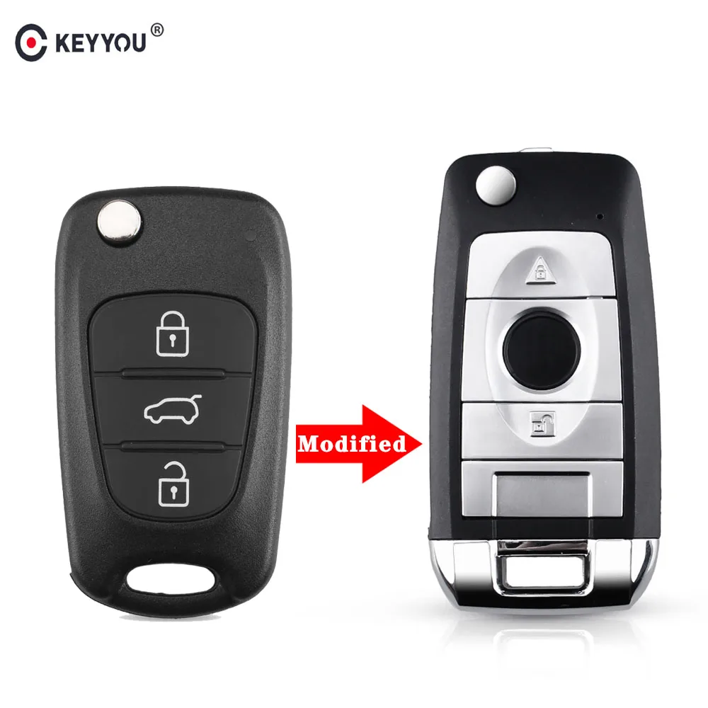 

KEYYOU 3 Buttons Flip Folding Remote Auto Car Key Shell Blanks Case For Hyundai Avante Accent l20 I30 IX35 Auto Key Case