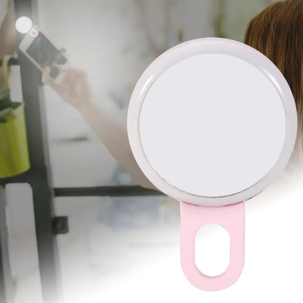 

LED Phone Selfie Fill Light Mini Portable Wide Angle Universal Clip Night Light with Mirror