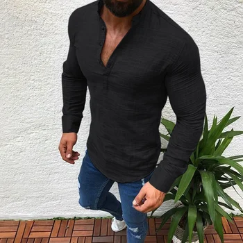 

Men Slim Fit Long Sleeves Summer Fashion Casual Soild Shirt Tees Men Tops