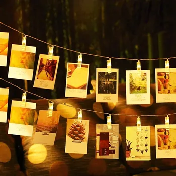 

Picture Photo Led Clip String Display Lights Lamp For For Bedroom Party Wedding Birthday Christmas Party Decorations Warm White
