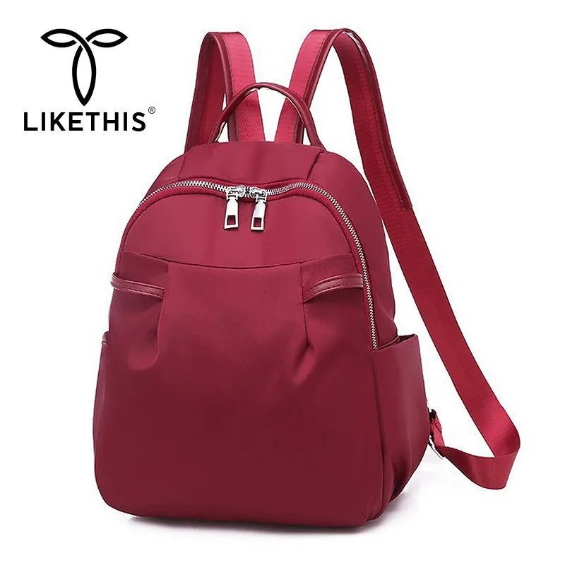 

LIKETHIS 2019 Women New Fashion School Bags Travel Backpack Black Bag For Women Backpack Waterproof Nylon Shoulder Bags Popular