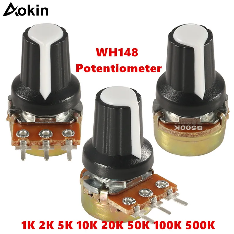 

WH148 B1K B2K B5K B10K B20K B50K B100K B500K 3Pin 15mm Shaft Amplifier Dual Stereo Potentiometer 1K 2K 5K 10K 50K 100K 500K
