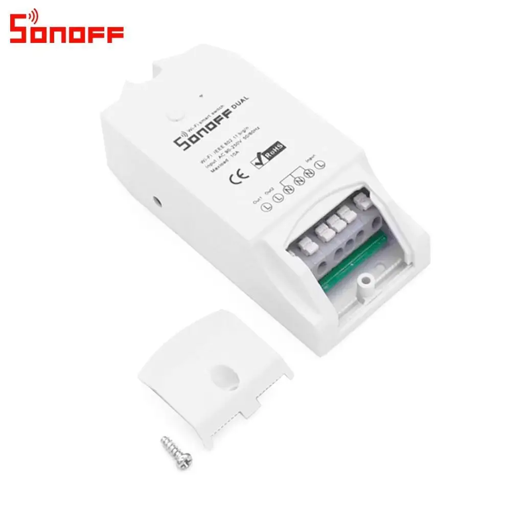 Itead Sonoff двойной контроль 2 банды Wifi выключатель света умный переключатель дом