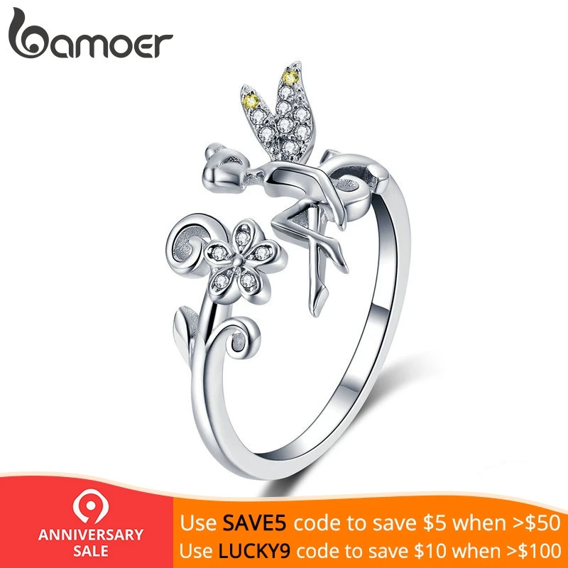 BAMOER New Arrival 925 Sterling Silver Fairy & Daisy Flower Open Size Finger Rings Women Wedding Engagement Jewelry BSR025
BAMOER New Arrival 925 Sterling Silver Fairy & Daisy Flower Open Size Finger Rings Women Wedding Engagement Jewelry BSR025
