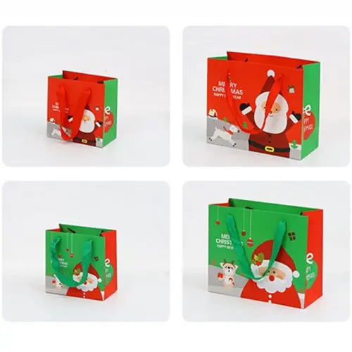 

2X Style Santa Paper Gift Bags Christmas Party Holiday Cookies Candy Bag US