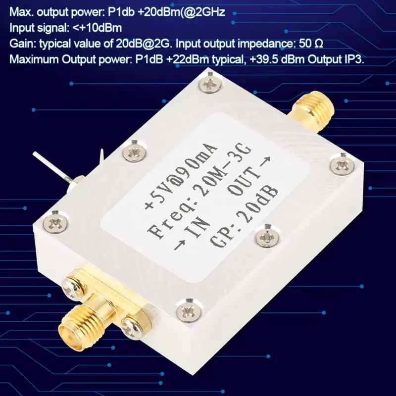 Новый 1 шт. Wideband усилитель мощности 0 02 3 ГГц усиление 20 дБ РЧ модуль платы