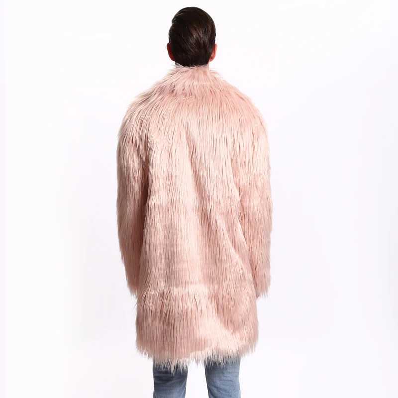 Мужское пальто с мехом, зимняя верхняя одежда из искусственного меха, ветровка, Двустороннее пальто, Мужская парка в стиле панк, куртки, Брендовые пальто