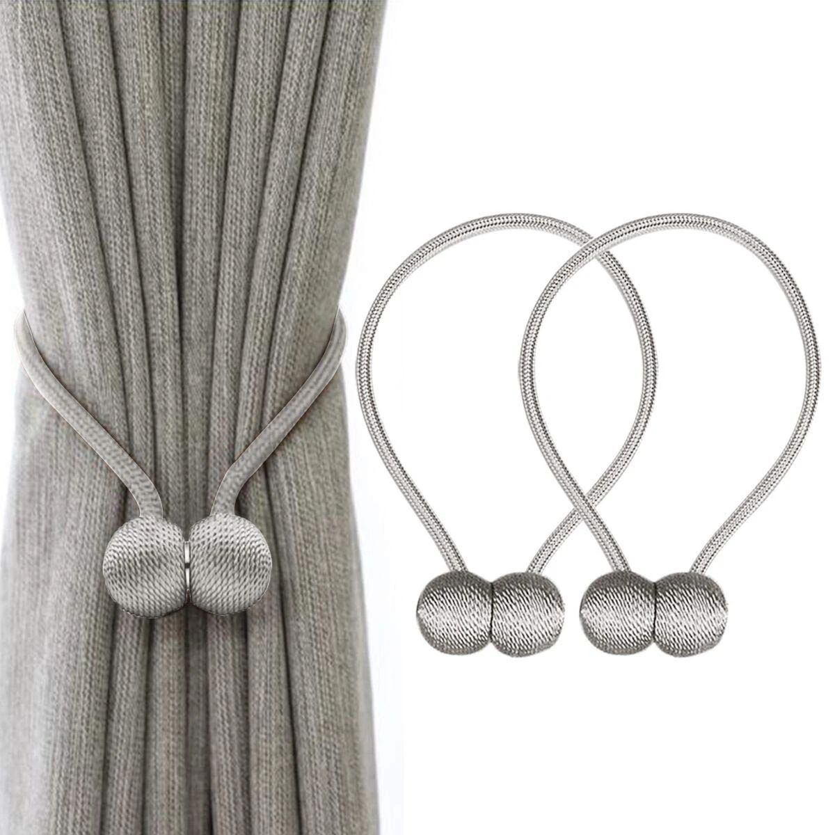 Magnetic Ball Curtain Tie Buckle Holder Tieback Clips Home Window Accessories US