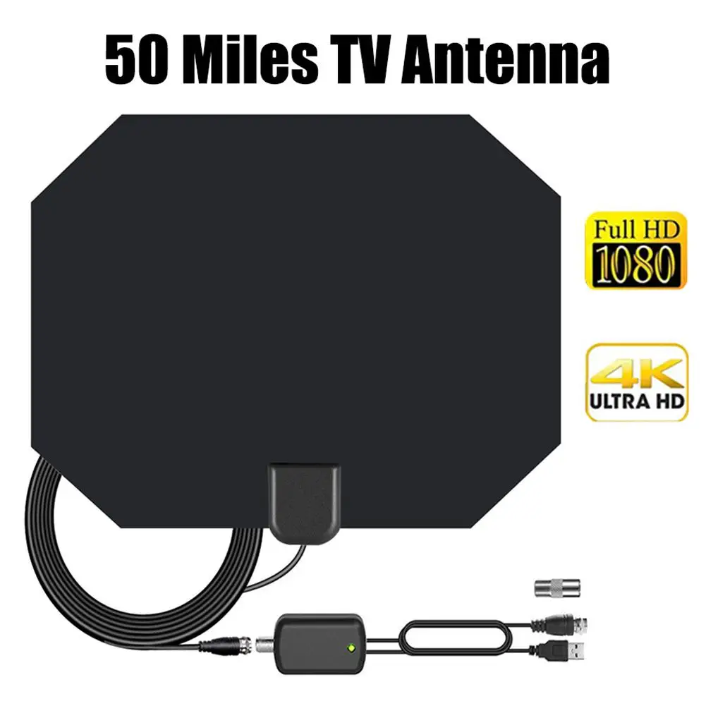 For ATSC ISDB DVB-T HD Digital TV Antenna Long 80 Miles Range Support 4K 1080P HDTV Amplifier Signal Booster Antenna New