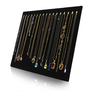 

New high quality Velvet Storage Board Necklace Pendant Display Stand Women Rack Jewelry 17 Hooks Bracelet