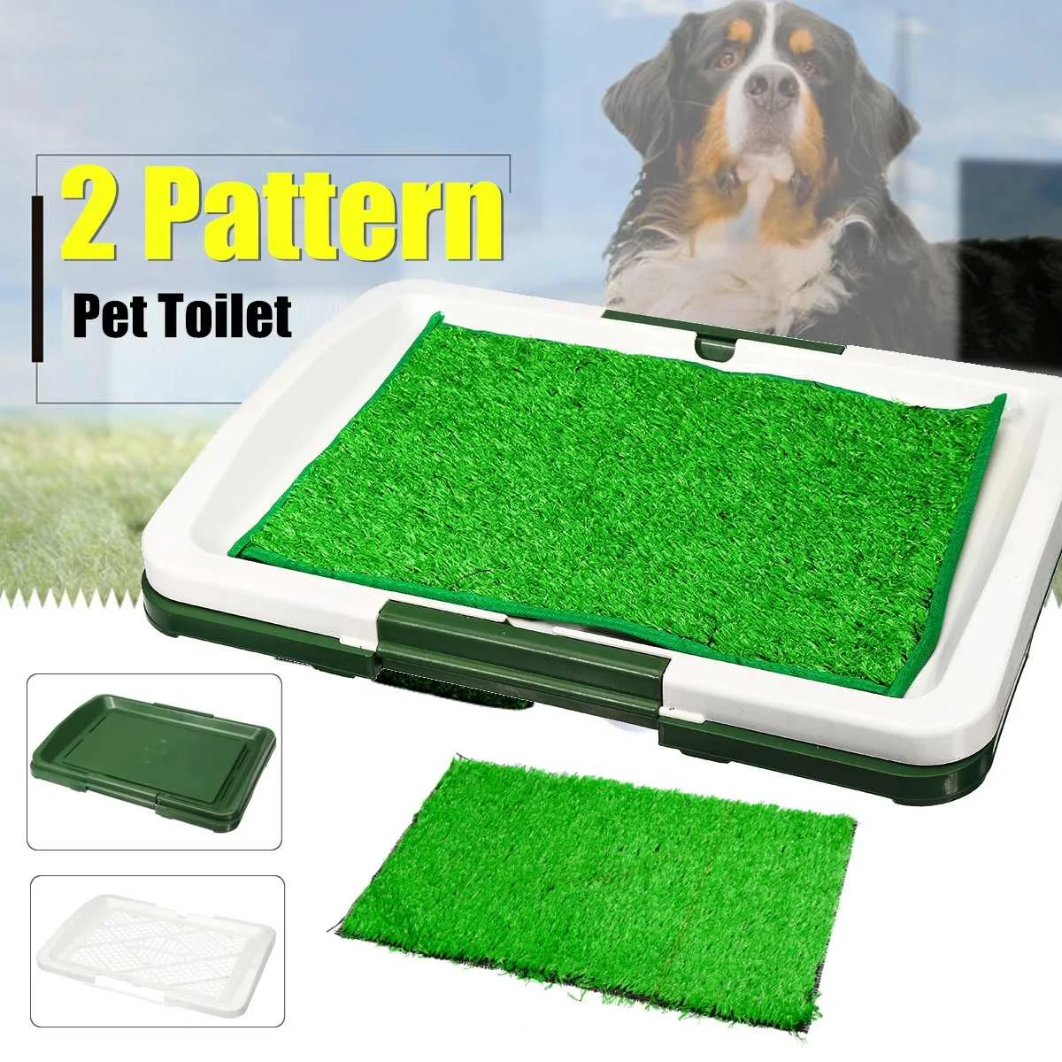 Portable Pet Dog Potty Toilet Grass Mat Pad Patch Dogs Litter Boxes