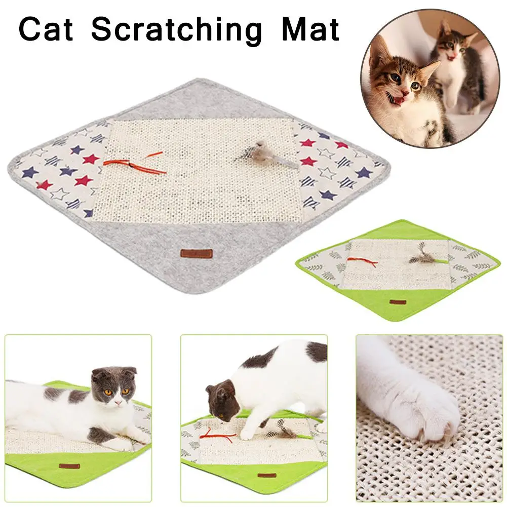 

Japanese Style Cat Catching Blanket Sisal Sleeping Claw Pad With Sound Paper Multi-function Cat Toy Blanket Nap Bed