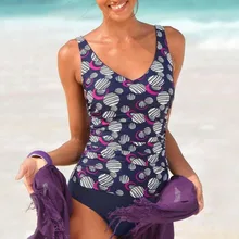 Танкини с S-XXL принтом, комплект, пуш-ап, купальник из двух частей, женский спортивный купальник, винтажный купальный костюм в горошек