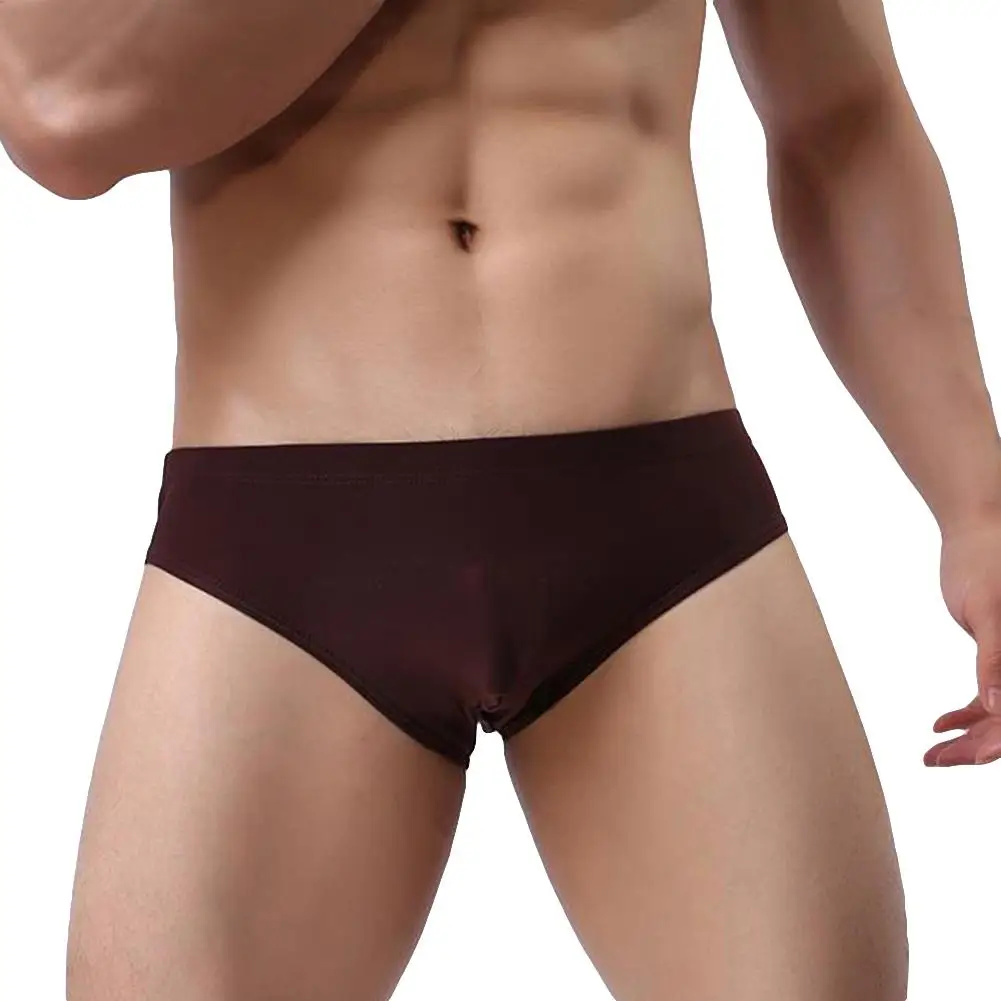 

Jockstrap Sexy Mens Underwear Ice Silk Solid Color Mid Rise Cueca Masculina Briefs Elastic Underpants Slip Homme Fashion Shorts
