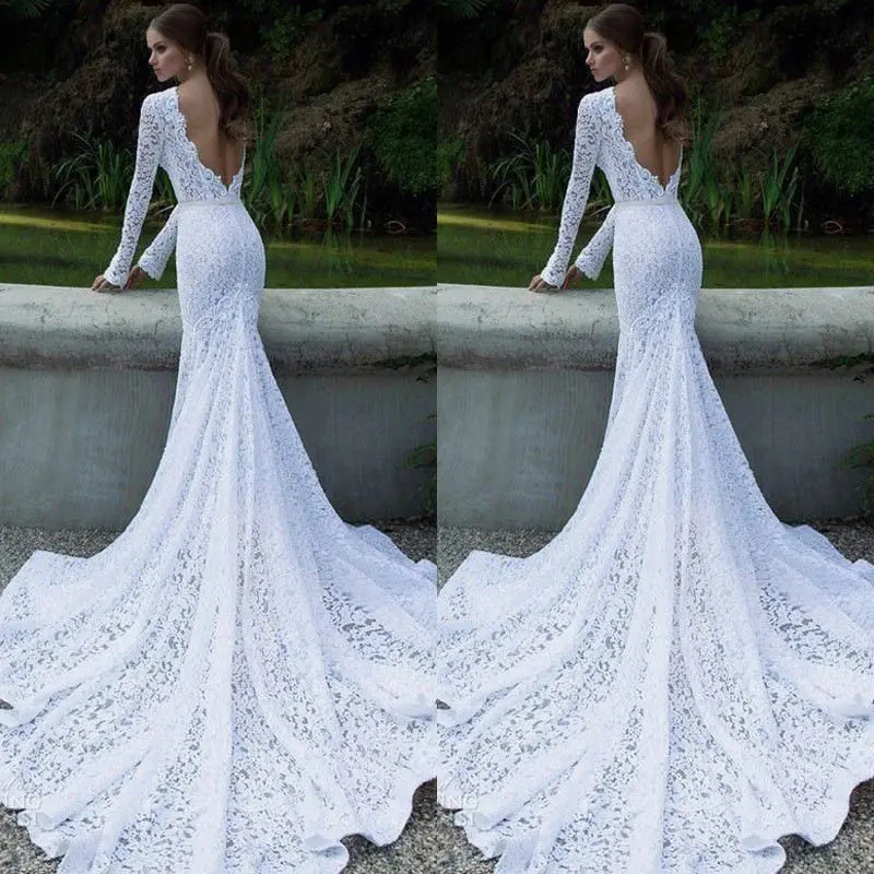 T530 Chiffon One Shoulder Mermaid Wedding Dresses