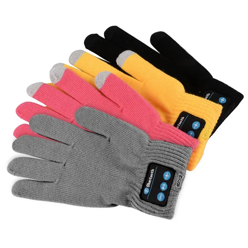 Новые модные унисекс Bluetooth перчатки женские мужские зимние вязаные теплые варежки Call Talking перчатки