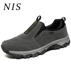NIS мужские кроссовки для занятий на открытом воздухе альпинистская спортивная обувь весна слипоны искусственная кожа плоская Рабочая