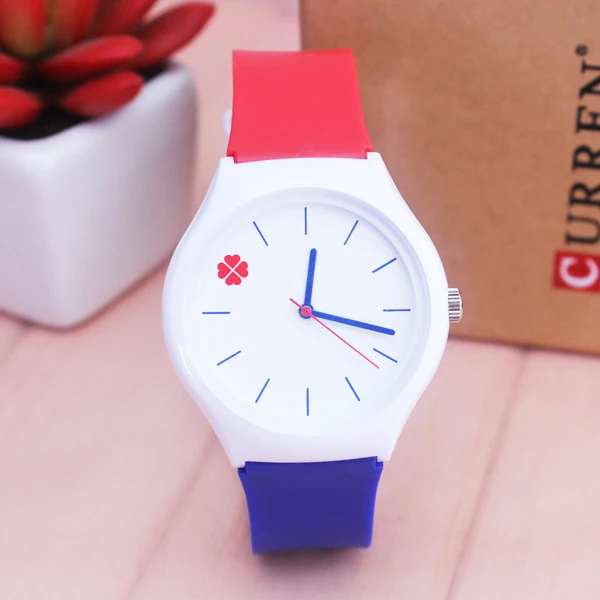 

Reloj femenin ladies watch waterproof quartz watch Four-leaf clover dial stuedent children jelly watch women silicone wristwatch