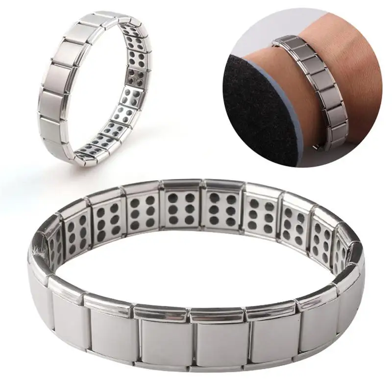 

Fashion Cellulite Adelgazar Bracelet Stainless Steel Titanium Steel With Magnetic Health Magnet Bracelet Healthy Care Minceur