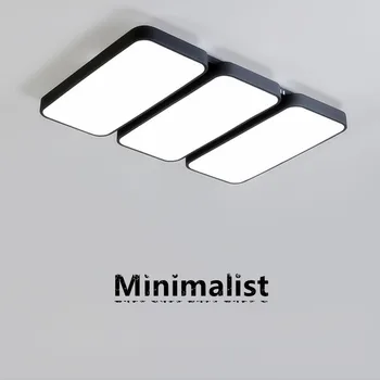 

DAR Minimalist White Black LED Ceiling Chandelier With Remote Control Living Room Bedroom Dimmable Square Modern Ceiling Lamp