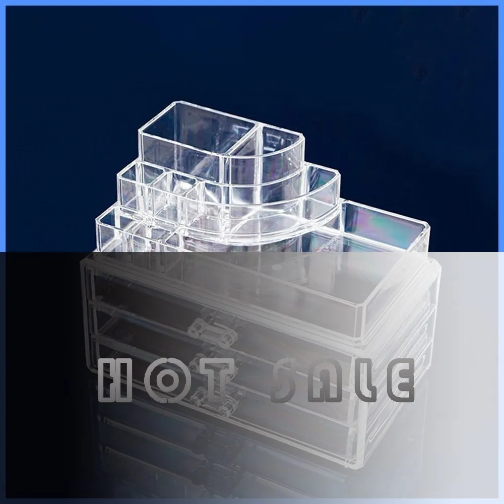 

On Arrivals Multi-layer large capacity drawer type transparent cosmetic plastic storage box desk accessories GOOD