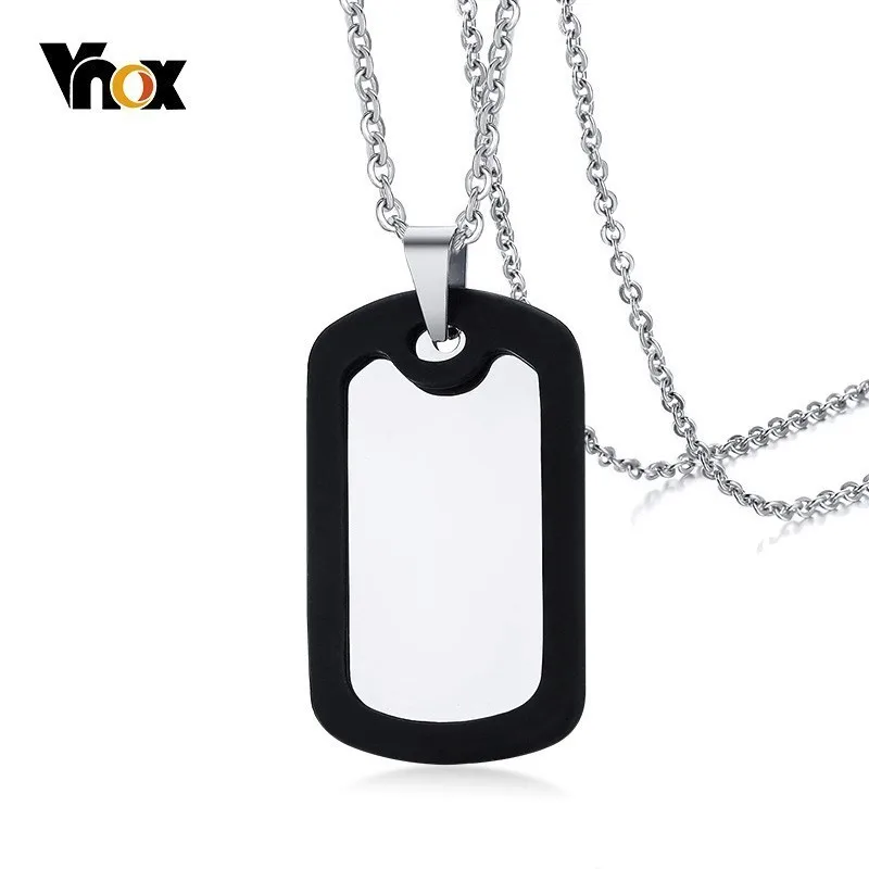 

Vnox Firefighter Navy Air Force Dag Tag Stainless Steel Necklace For Men Women Plain Pendant USMC Ornaments