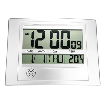 

Multifuction LCD Temperature Alarm Clock Digital Calendar Wall Hanging Clock Bedside Standing Clock with Snooze Function