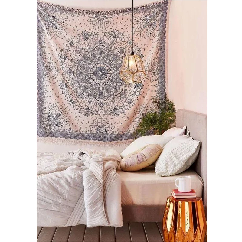 

Loartee Indian Mandala Flower Pattern Tapestry Indian Color Wall Hanging Art Cloth Decoration