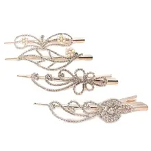 4 шт заколки для волос Привлекательный сплав Хрустальный Рог заколки для волос для невесты