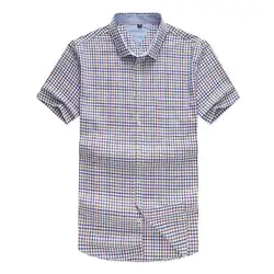 2018 новый большой размеры 8XL 7XL 6XL 5XL 4XL лето плед однотонная одежда работы рубашки для мальчиков для мужчин длинные chemise homme camisa masculina slim fit