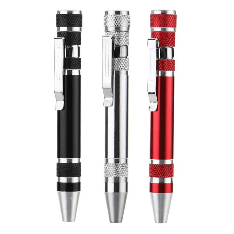 

8 in 1 Aluminum Pen Style Precision Screwdriver Set Multi-usage Alloy Magnetic Torx Screwdriver Kit Convenient Mini Repair Tools