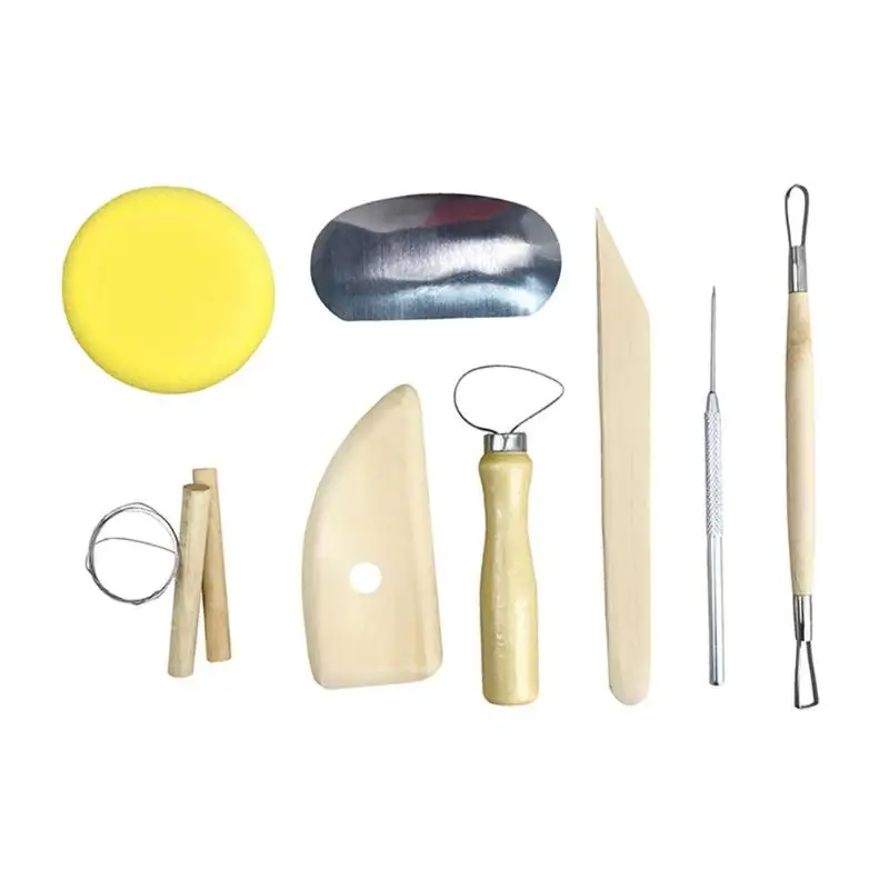 

8Pcs Wooden Handle Clay Sculpting Set Wax Carving Pottery Tools Sculpture Shaper Polymer Modeling Clay Tools